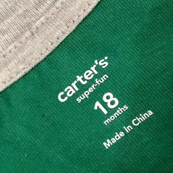 NWT Carter's Boy 18 Months Green Blue Tractor Sports Romper One Piece Playsuit - Picture 6 of 10